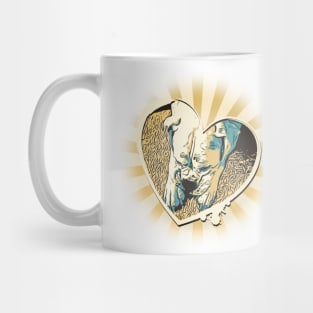 Vintage Sad White Boxer Heart Mug